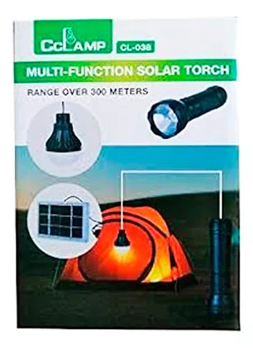SUPER COMBO 🔦☀️ Linterna y Bombillo Recargables + Panel Solar